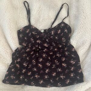 American Eagle Outfitters Floral Side Cutout Tank Top